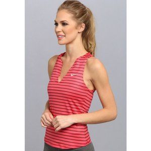 Nike Pure Tennis Pink Striped Tank Top